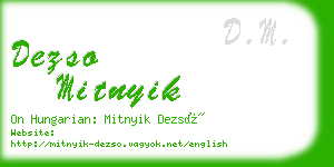 dezso mitnyik business card